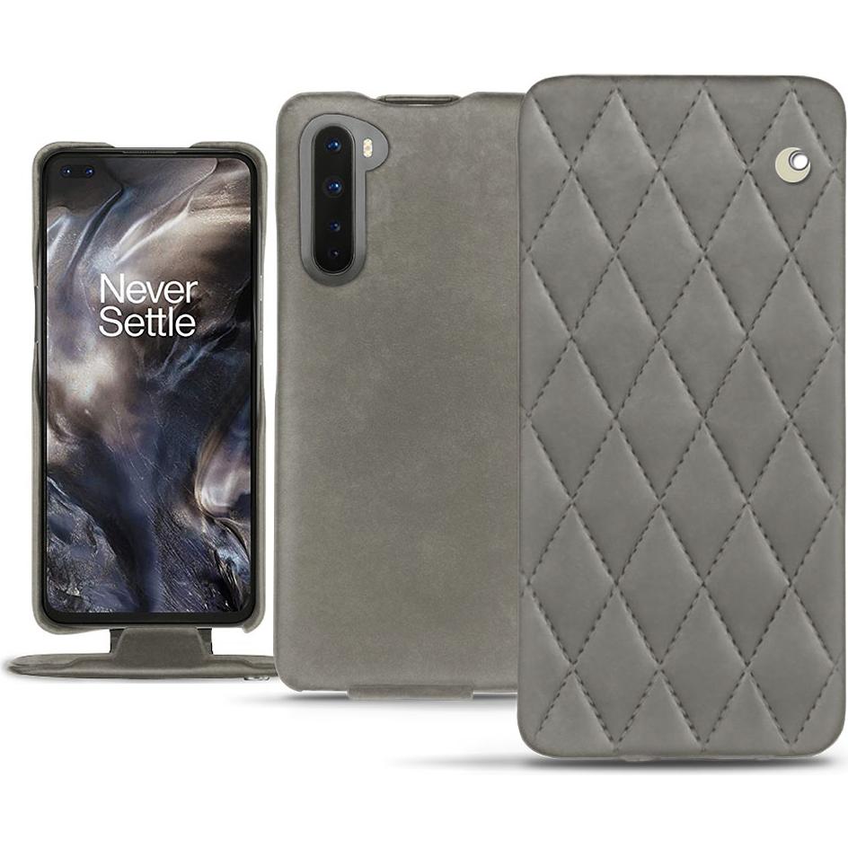 Thumbnail - Noreve Lederschutzhülle vertikal (OnePlus Nord), Smartphone Hülle, Grau