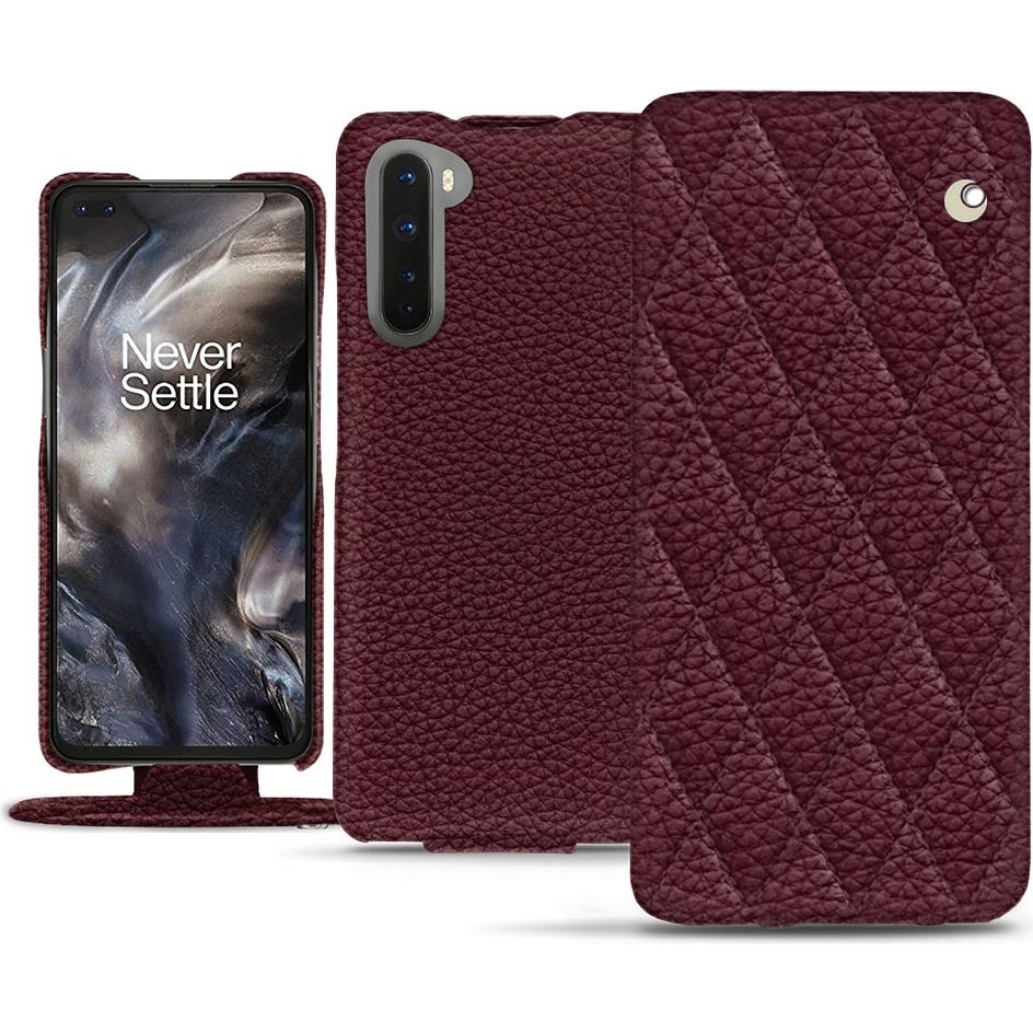 Noreve Lederschutzhülle vertikal (OnePlus Nord), Smartphone Hülle, Violett