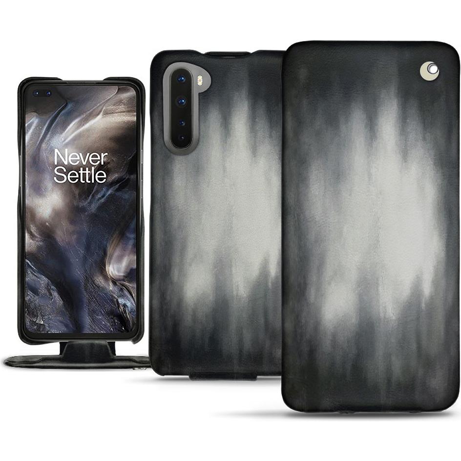 Thumbnail - Noreve Lederschutzhülle vertikal (OnePlus Nord), Smartphone Hülle, Grau