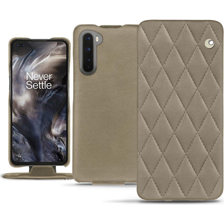 Noreve Lederschutzhülle vertikal (OnePlus Nord), Smartphone Hülle, Beige
