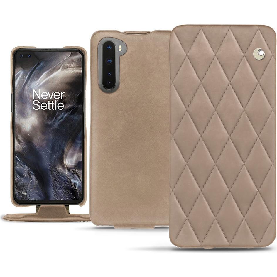 Noreve Lederschutzhülle vertikal (OnePlus Nord), Smartphone Hülle, Beige