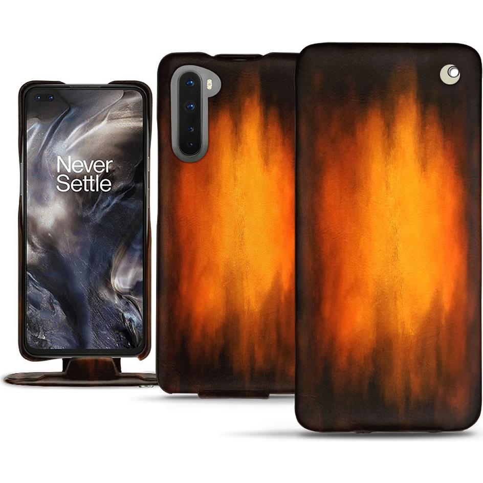 Thumbnail - Noreve Lederschutzhülle vertikal (OnePlus Nord), Smartphone Hülle, Violett