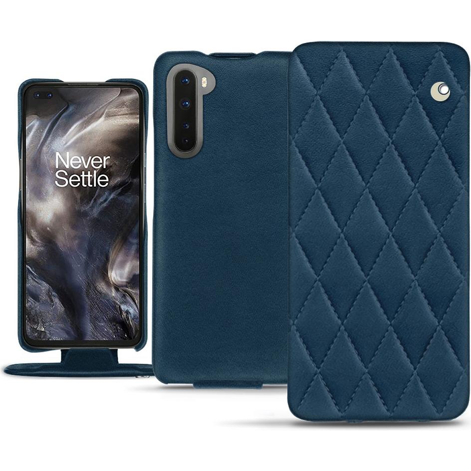 Noreve Lederschutzhülle vertikal (OnePlus Nord), Smartphone Hülle, Blau