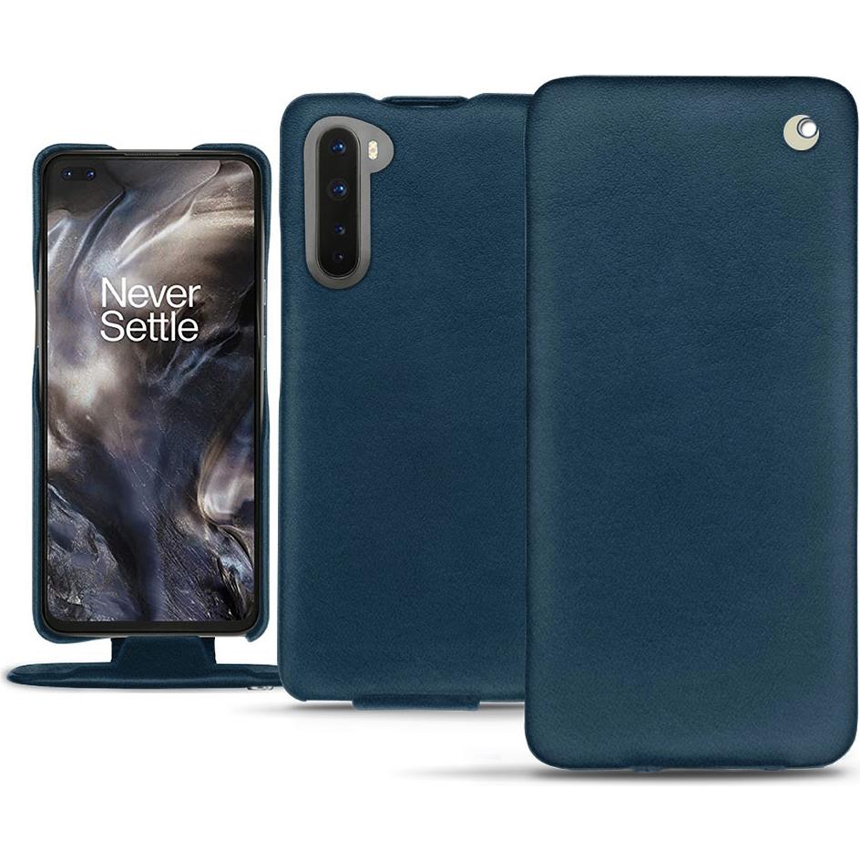 Noreve Lederschutzhülle vertikal (OnePlus Nord), Smartphone Hülle, Blau