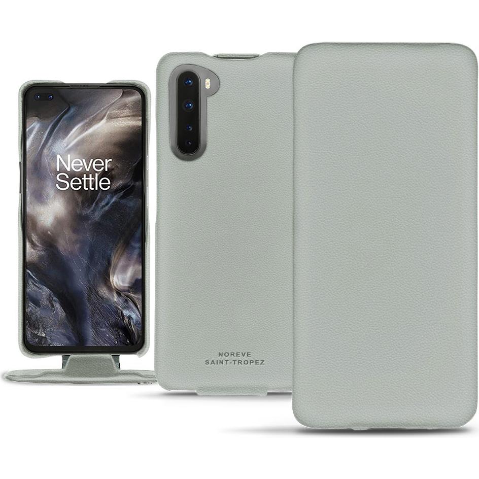 Noreve Lederschutzhülle vertikal (OnePlus Nord), Smartphone Hülle, Grau