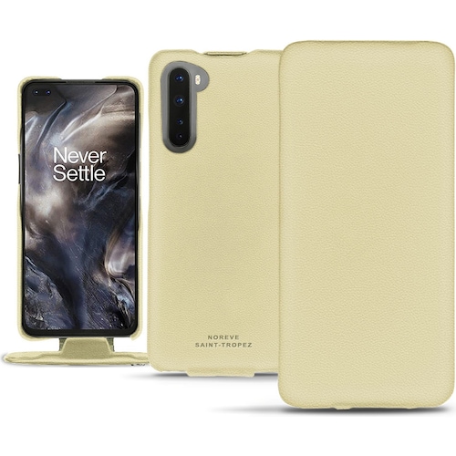 Noreve Lederschutzhülle vertikal (OnePlus Nord), Smartphone Hülle, Beige