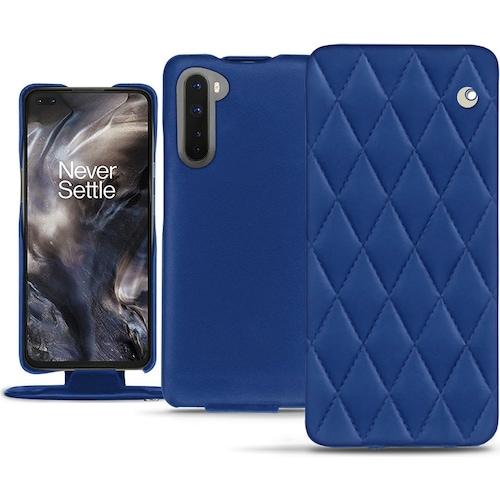 Noreve Lederschutzhülle vertikal (OnePlus Nord), Smartphone Hülle, Blau