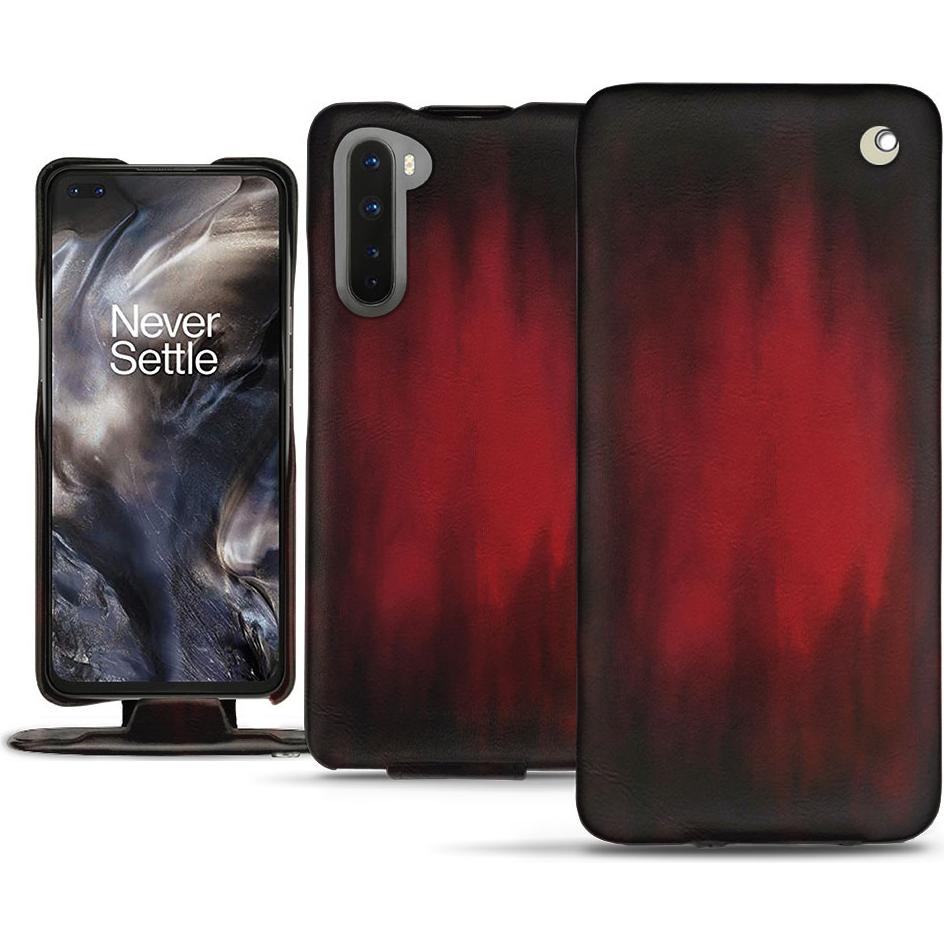 Thumbnail - Noreve Lederschutzhülle vertikal (OnePlus Nord), Smartphone Hülle, Rot