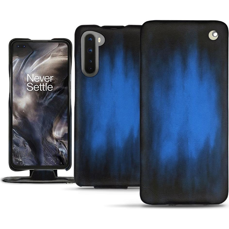 Noreve Lederschutzhülle vertikal (OnePlus Nord), Smartphone Hülle, Blau