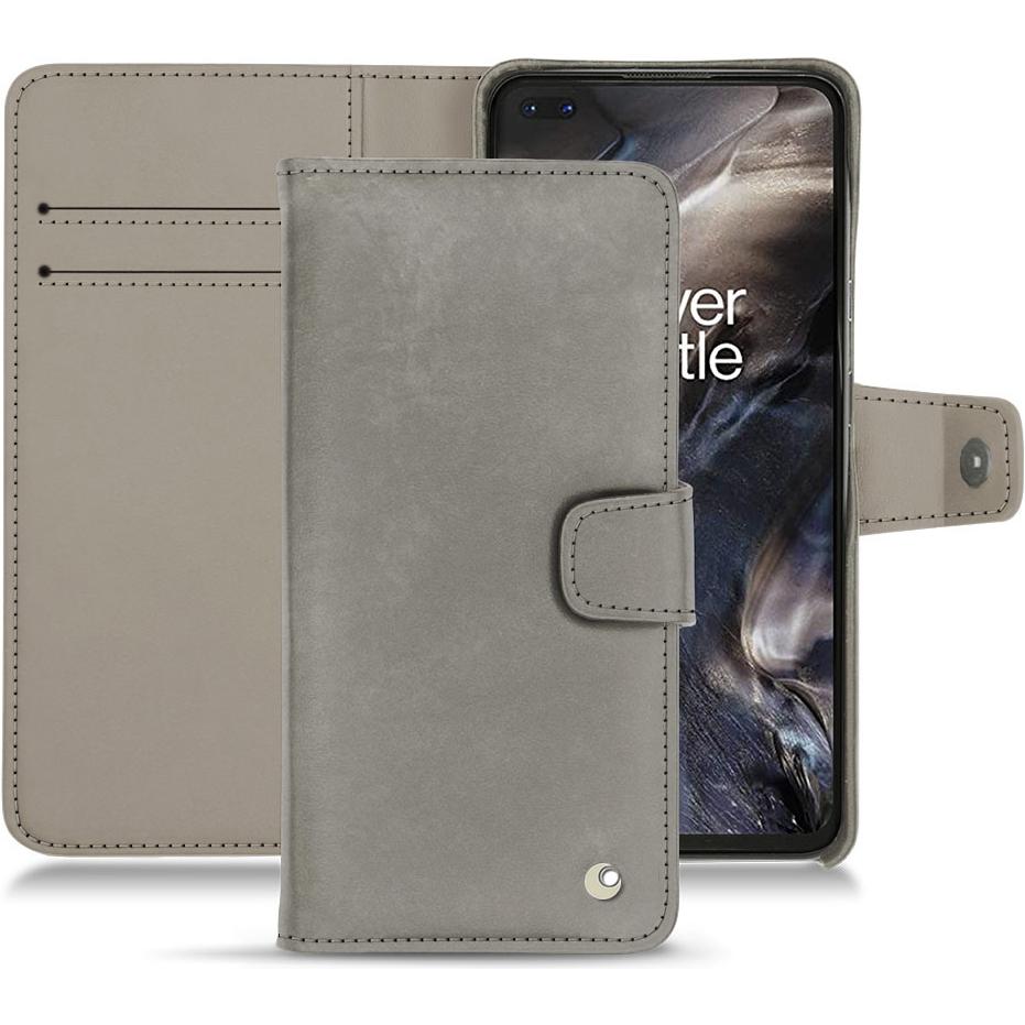 Noreve Lederschutzhülle Wallet (OnePlus Nord), Smartphone Hülle, Grau