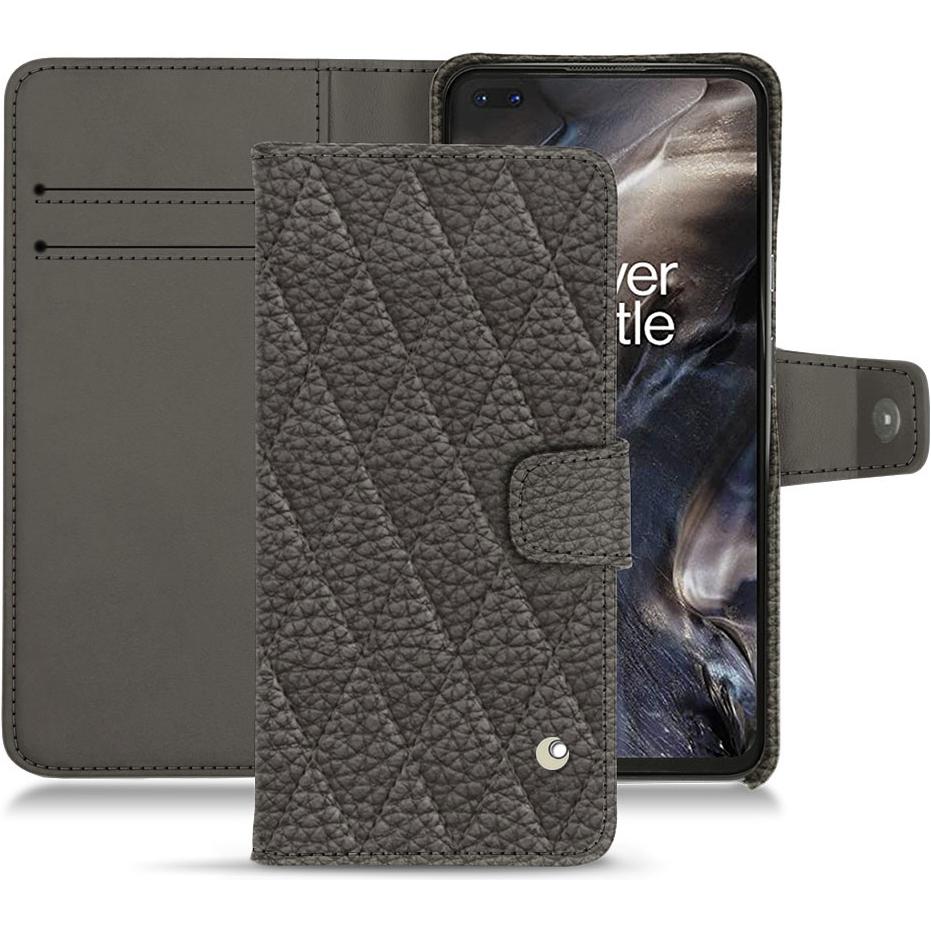Noreve Lederschutzhülle Wallet (OnePlus Nord), Smartphone Hülle, Grau