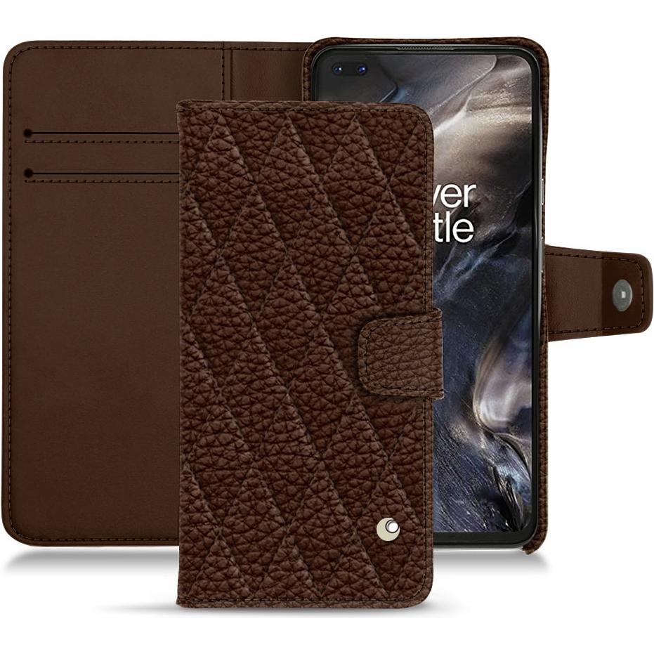 Noreve Lederschutzhülle Wallet (OnePlus Nord), Smartphone Hülle, Braun