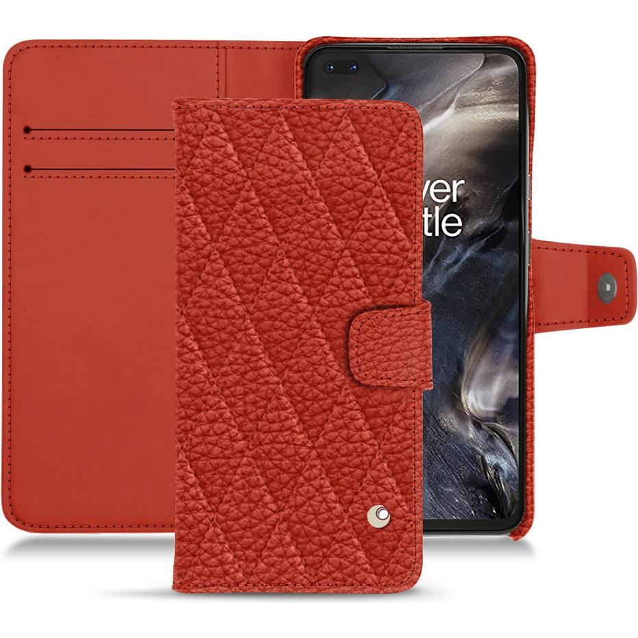 Noreve Lederschutzhülle Wallet (OnePlus Nord), Smartphone Hülle, Orange