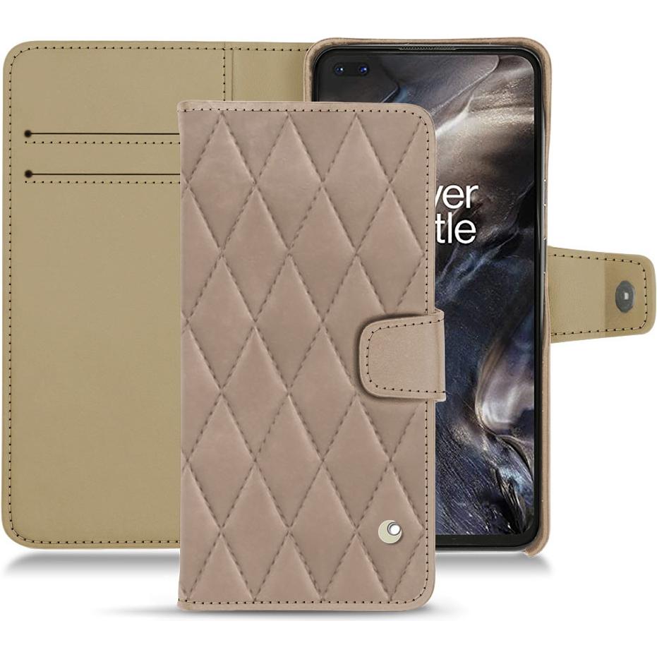 Noreve Lederschutzhülle Wallet (OnePlus Nord), Smartphone Hülle, Beige