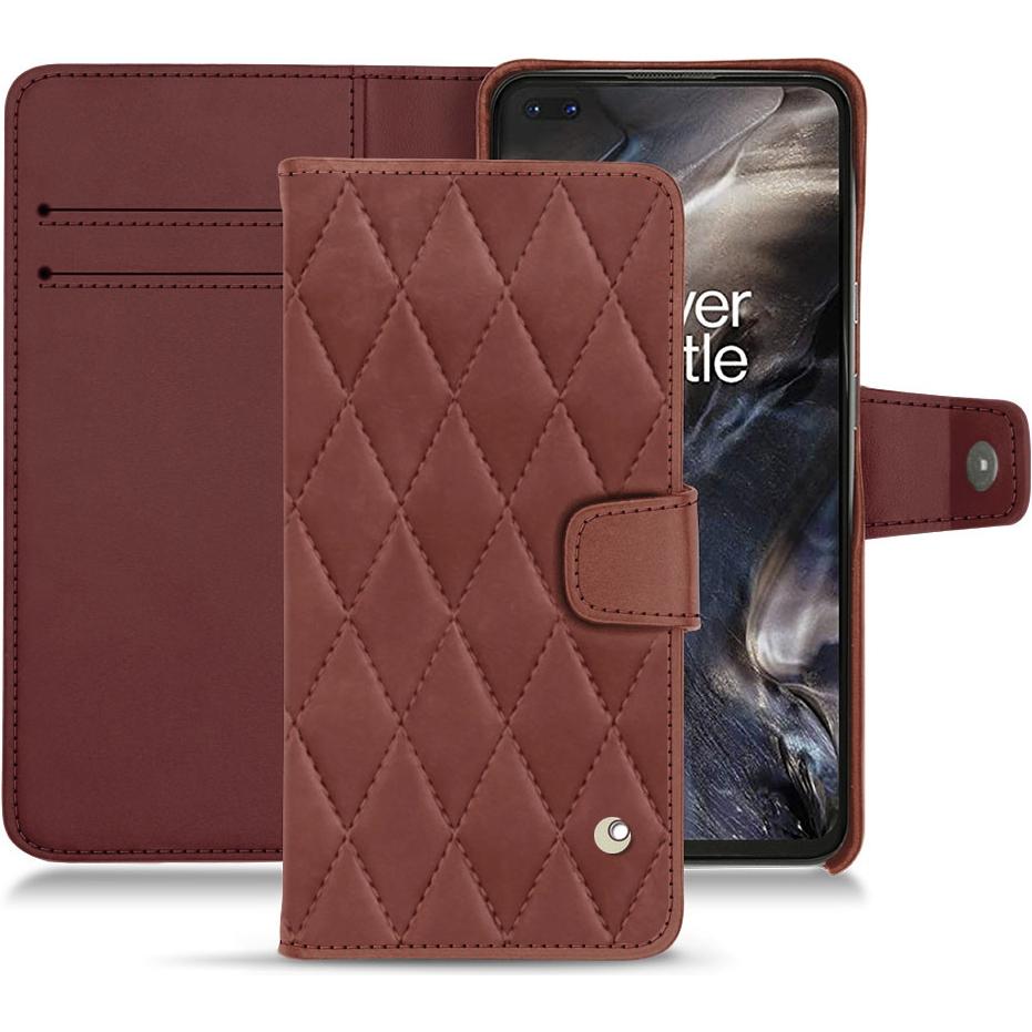 Noreve Lederschutzhülle Wallet (OnePlus Nord), Smartphone Hülle, Rot