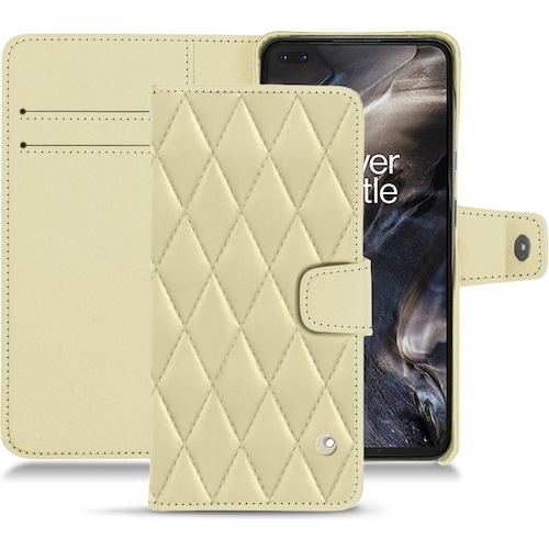 Noreve Lederschutzhülle Wallet (OnePlus Nord), Smartphone Hülle, Beige