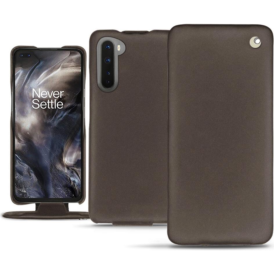 Noreve Lederschutzhülle vertikal (OnePlus Nord), Smartphone Hülle, Grau