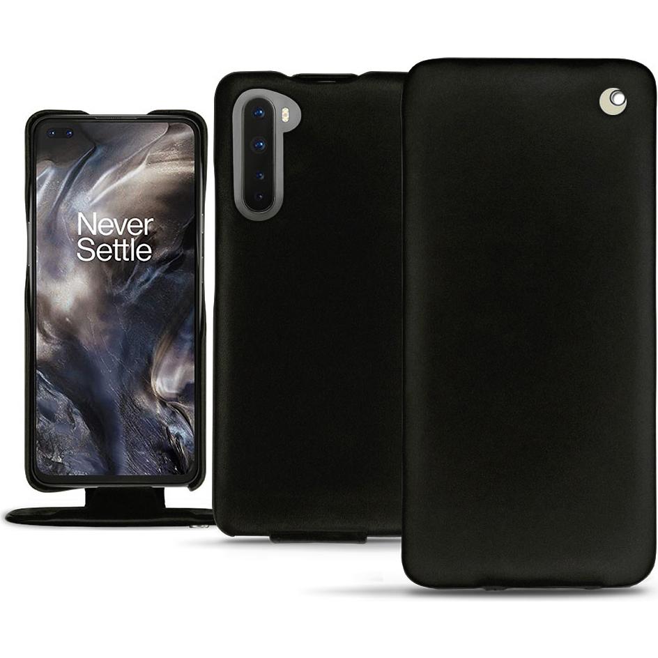 Noreve Lederschutzhülle vertikal (Oppo Nord 3), Smartphone Hülle, Schwarz