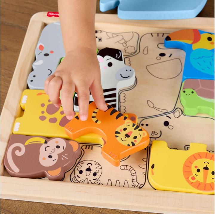 Image du produit Fisher-Price 2-in-1 Tierwelt aus Holz (13 pièces)