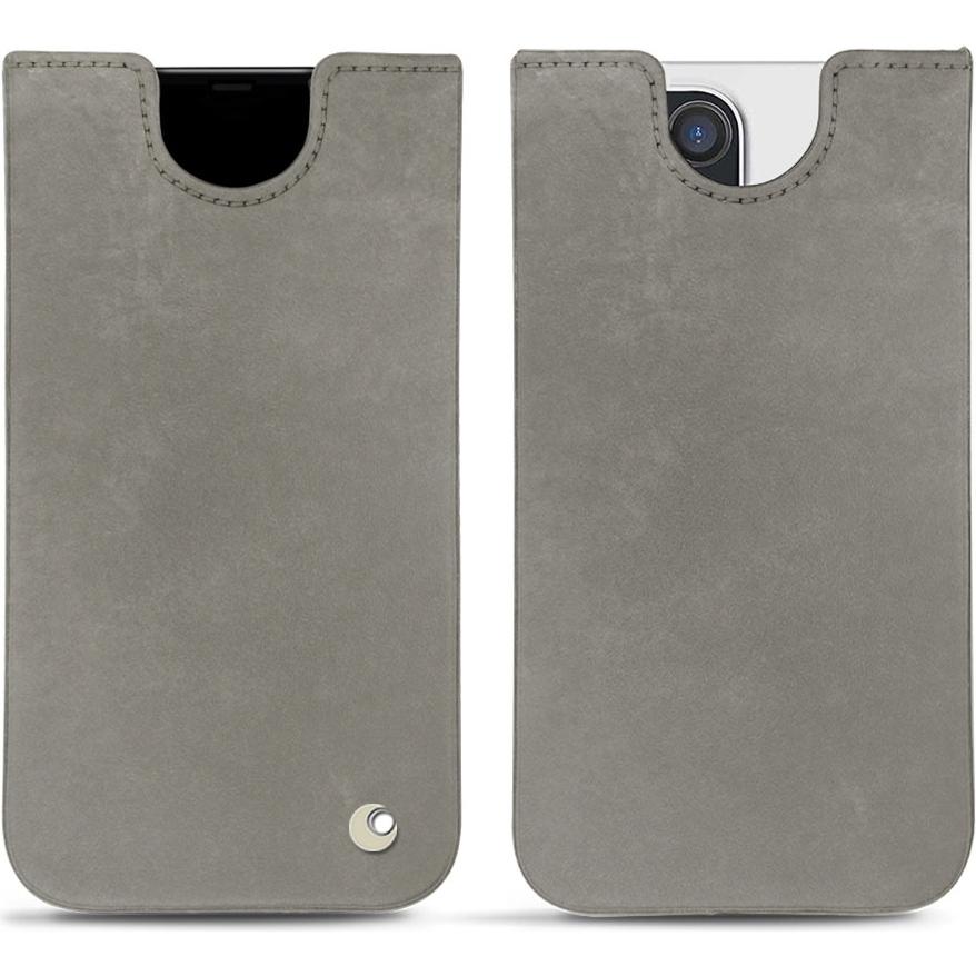 Noreve Lederschutzhülle (Apple iPhone 12 Pro Max), Smartphone Hülle, Grau