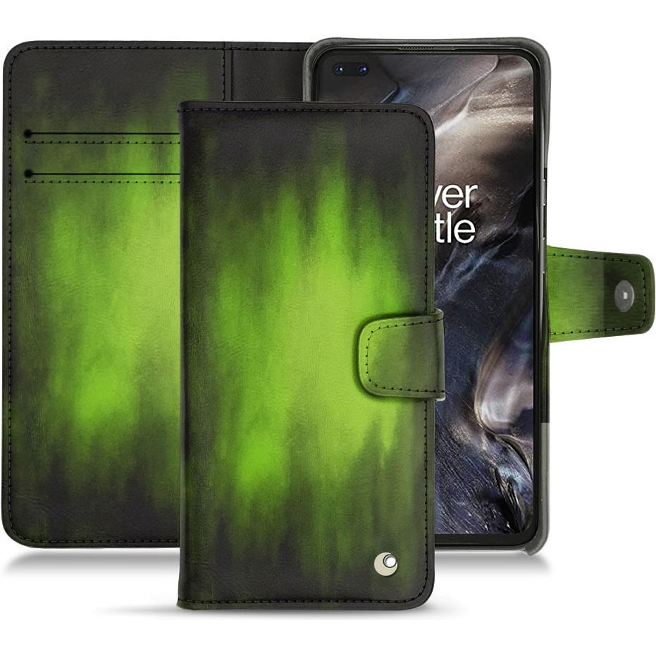 Noreve Lederschutzhülle Wallet (OnePlus Nord), Smartphone Hülle, Grün