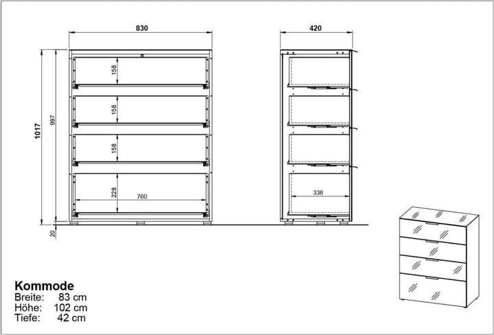 Produktbild Germania Oakland S (83 x 42 x 102 cm)