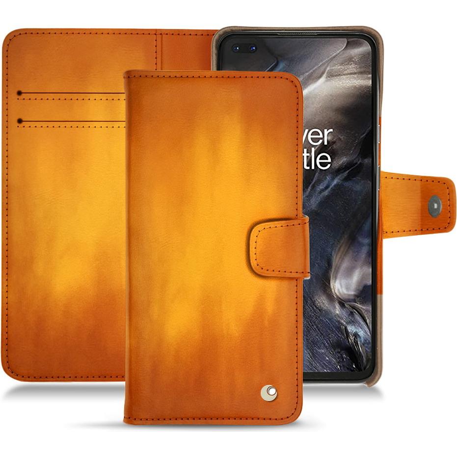 Noreve Lederschutzhülle Wallet (OnePlus Nord), Smartphone Hülle, Orange