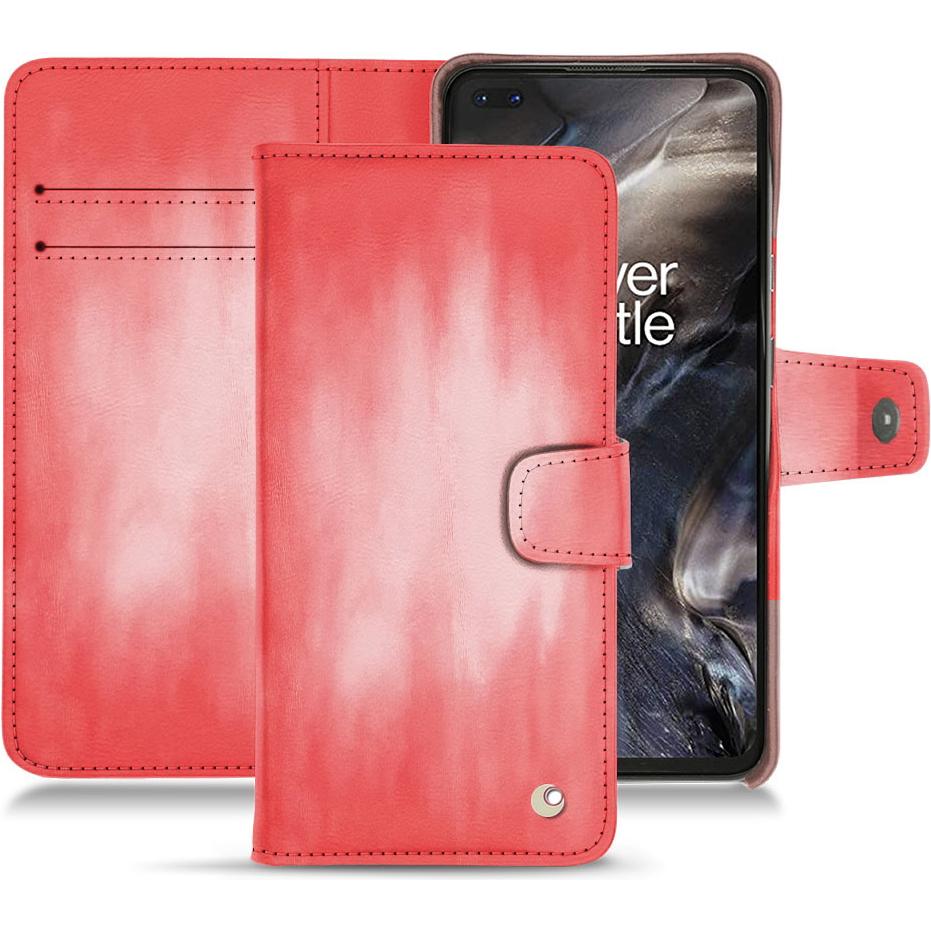Noreve Lederschutzhülle Wallet (OnePlus Nord), Smartphone Hülle, Rosa