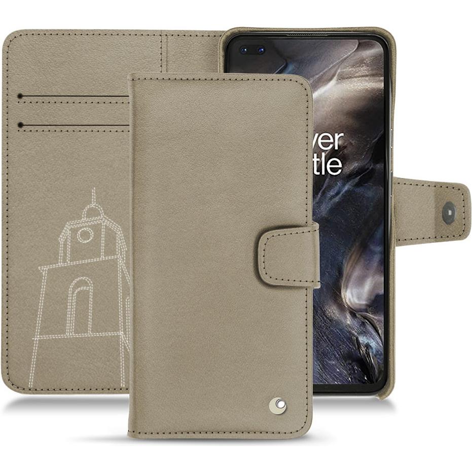 Noreve Lederschutzhülle Wallet (OnePlus Nord), Smartphone Hülle, Beige