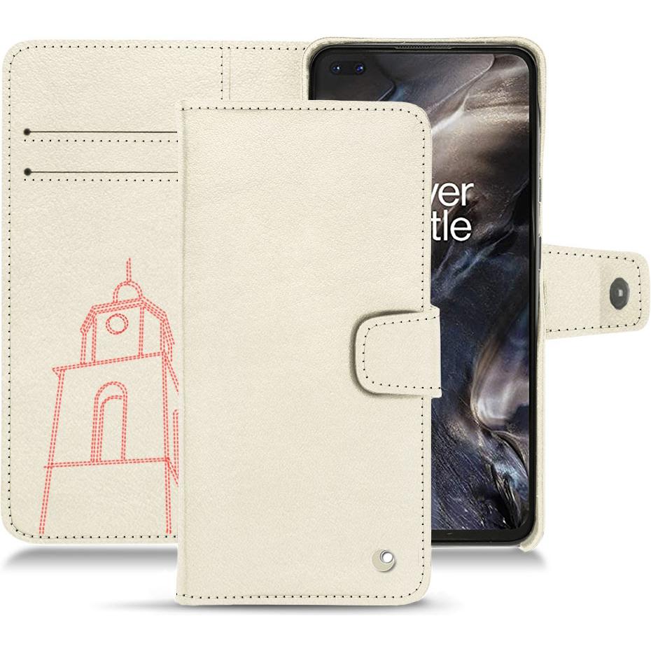 Noreve Lederschutzhülle Wallet (OnePlus Nord), Smartphone Hülle, Weiss