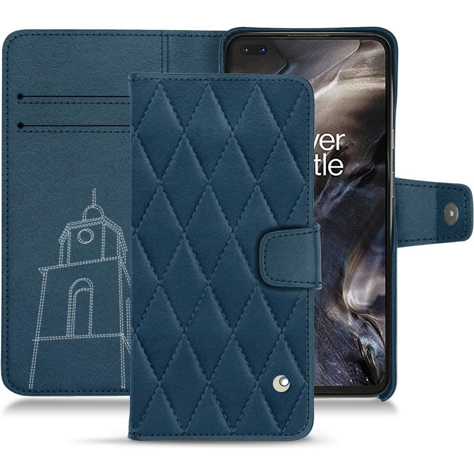 Noreve Lederschutzhülle Wallet (OnePlus Nord), Smartphone Hülle, Blau