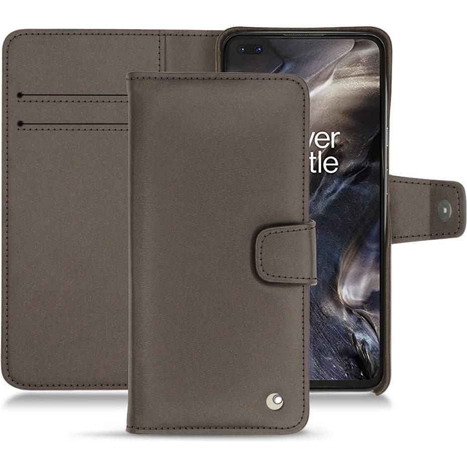 Noreve Lederschutzhülle Wallet (OnePlus Nord), Smartphone Hülle, Grau