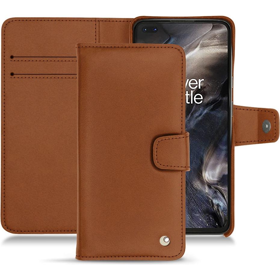 Noreve Lederschutzhülle Wallet (OnePlus Nord), Smartphone Hülle, Braun