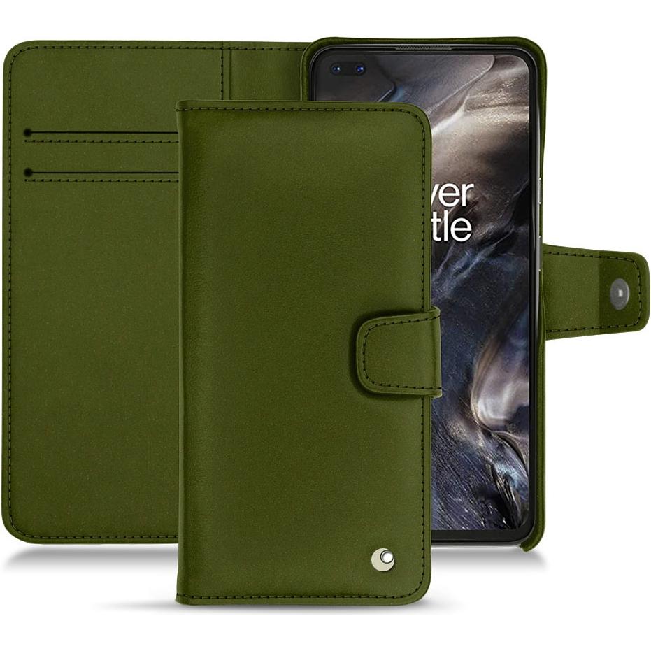 Noreve Lederschutzhülle Wallet (OnePlus Nord), Smartphone Hülle, Grün