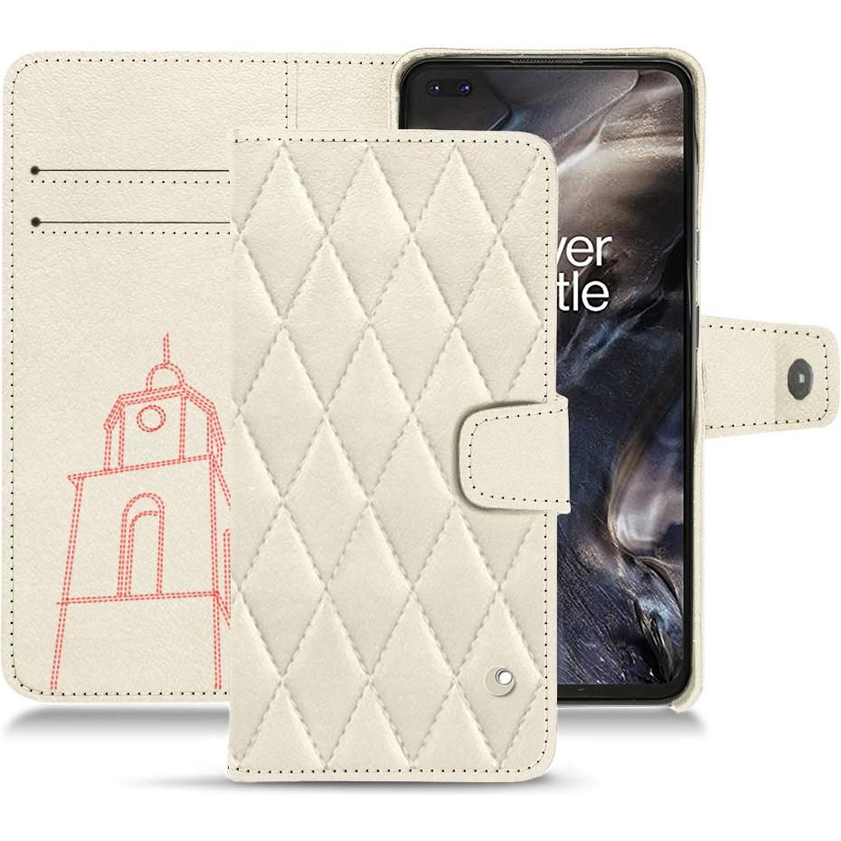 Noreve Lederschutzhülle Wallet (OnePlus Nord), Smartphone Hülle, Weiss