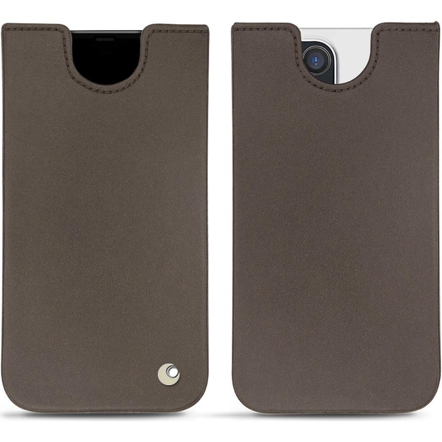 Noreve Lederschutzhülle (Apple iPhone 12 Pro Max), Smartphone Hülle, Grau