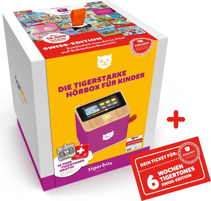 Actual product image Tigermedia tigerbox TOUCH (Purple) Swiss Edition incl. Swiss-Card & 8 weeks tigertones (Swiss German)