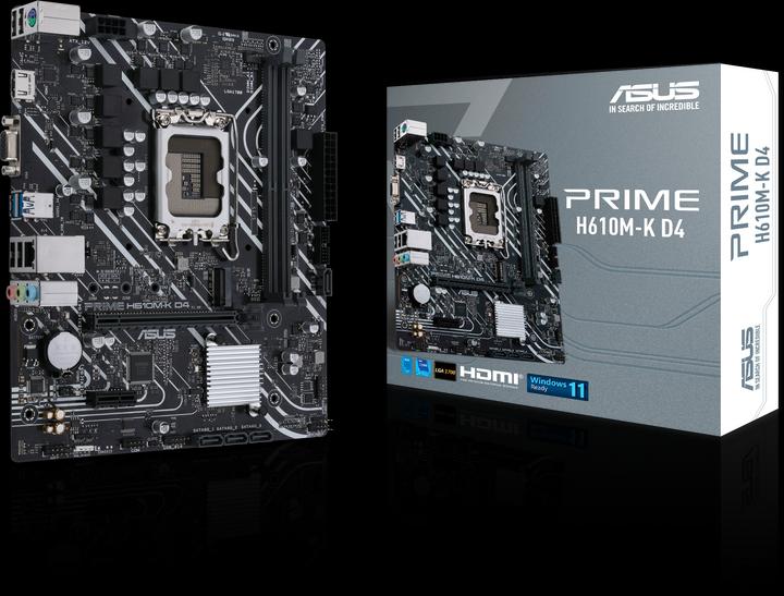 Productafbeelding ASUS PRIME H610M-K D4 (LGA 1700, Intel H610, mATX)
