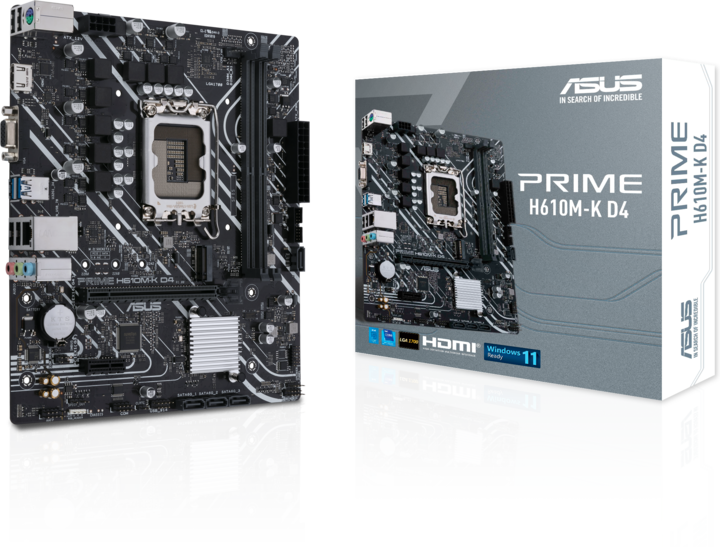 Actual product image ASUS PRIME H610M-K D4 (LGA 1700, Intel H610, mATX)