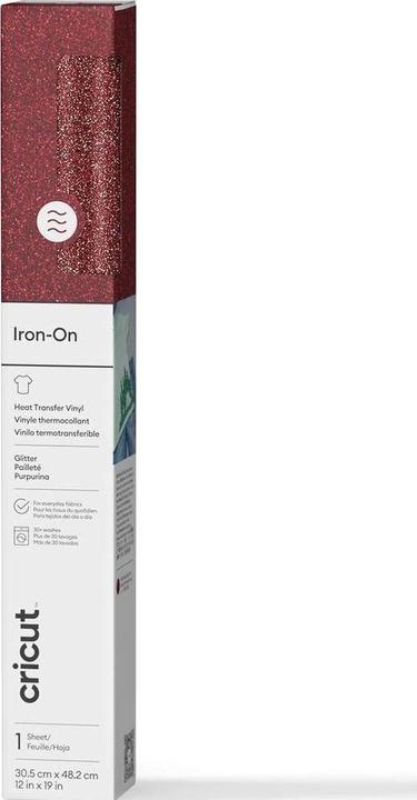 Image du produit Cricut Aufbügelfolie Glitzer Iron-On 30.5 x 48.3 cm, Weiss