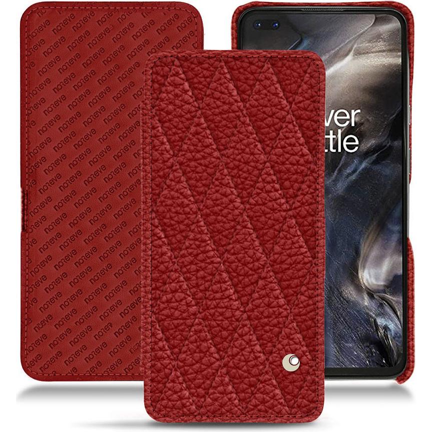 Noreve Lederschutzhülle horizontal (OnePlus Nord), Smartphone Hülle, Rot