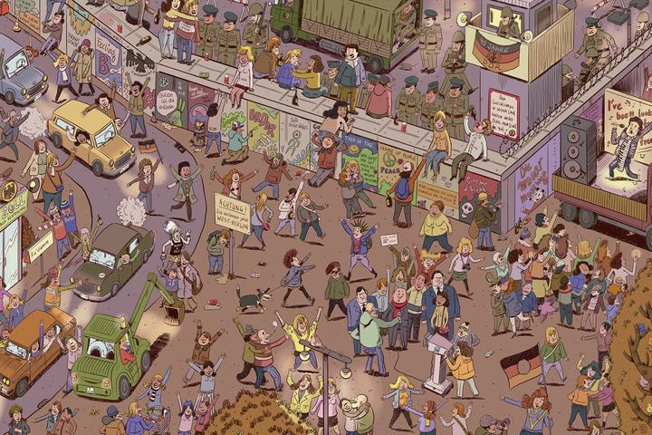 Actual product image Die 80er Jahre - Das grosse Wimmelbuch von Walkman bis Wimbledon (German, Marian Meinhardt-Schönfeld, 2024)