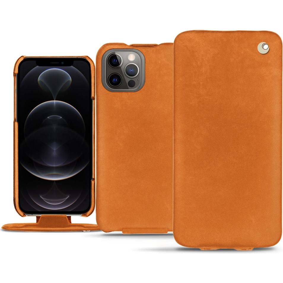 Noreve Lederschutzhülle vertikal (Apple iPhone 12 Pro Max), Smartphone Hülle, Orange