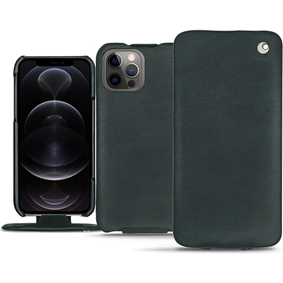 Noreve Lederschutzhülle vertikal (Apple iPhone 12 Pro Max), Smartphone Hülle, Blau