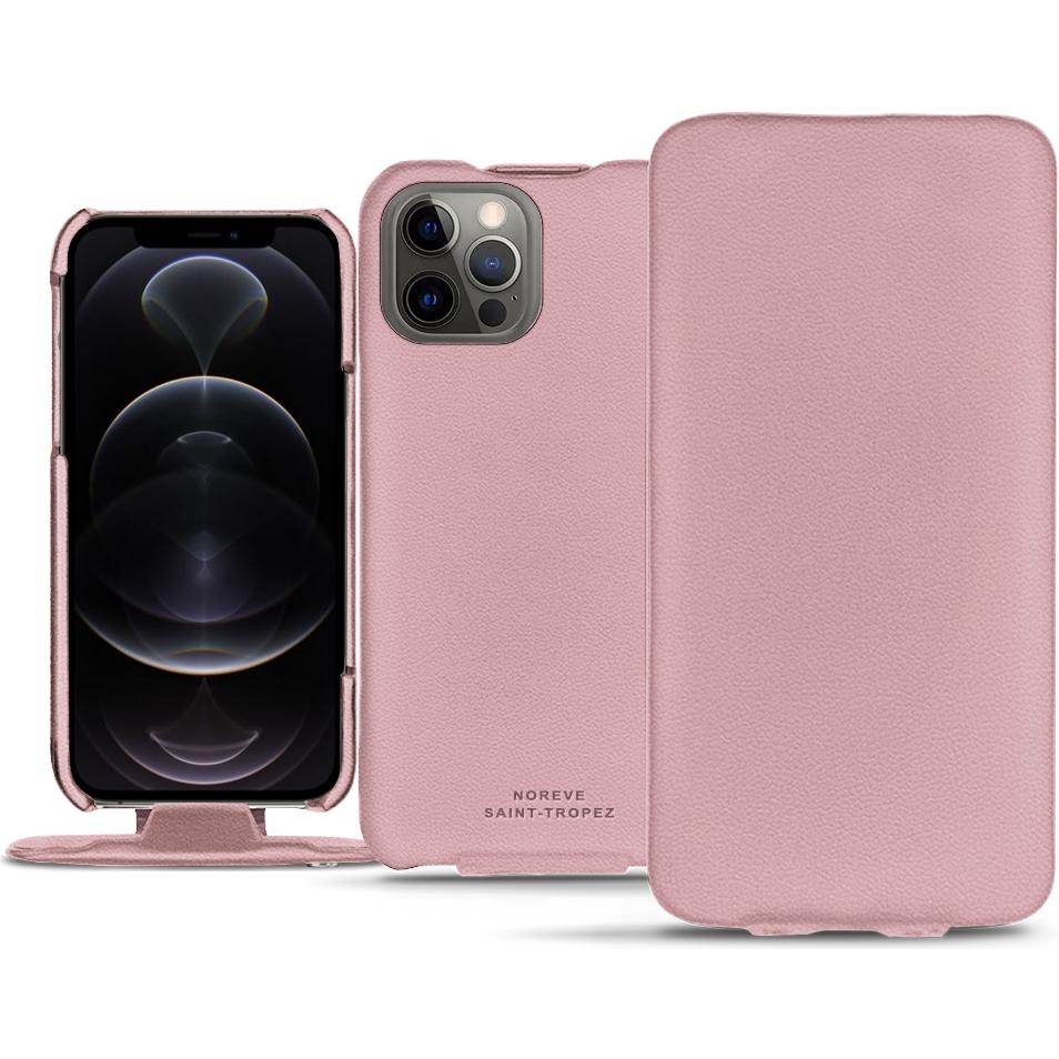 Noreve Lederschutzhülle vertikal (Apple iPhone 12 Pro Max), Smartphone Hülle, Rosa