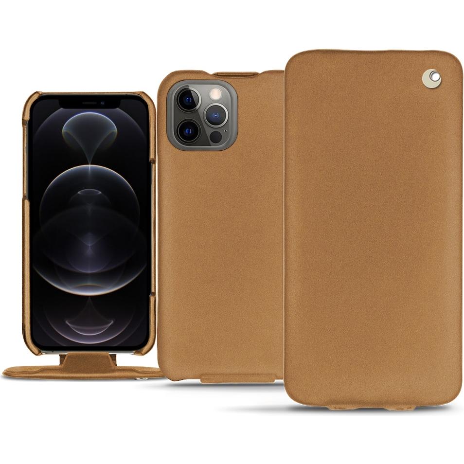 Noreve Lederschutzhülle vertikal (Apple iPhone 12 Pro Max), Smartphone Hülle, Beige