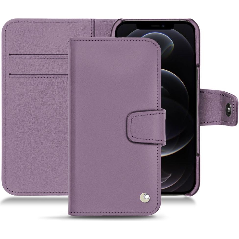 Noreve Lederschutzhülle Wallet (Apple iPhone 12 Pro Max), Smartphone Hülle, Violett
