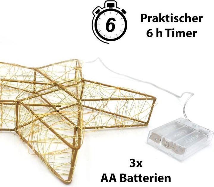 Image du produit Hermex Étoile de Noël à LED Étoile métallique Étoile à LED Étoile filaire Étoile lumineuse