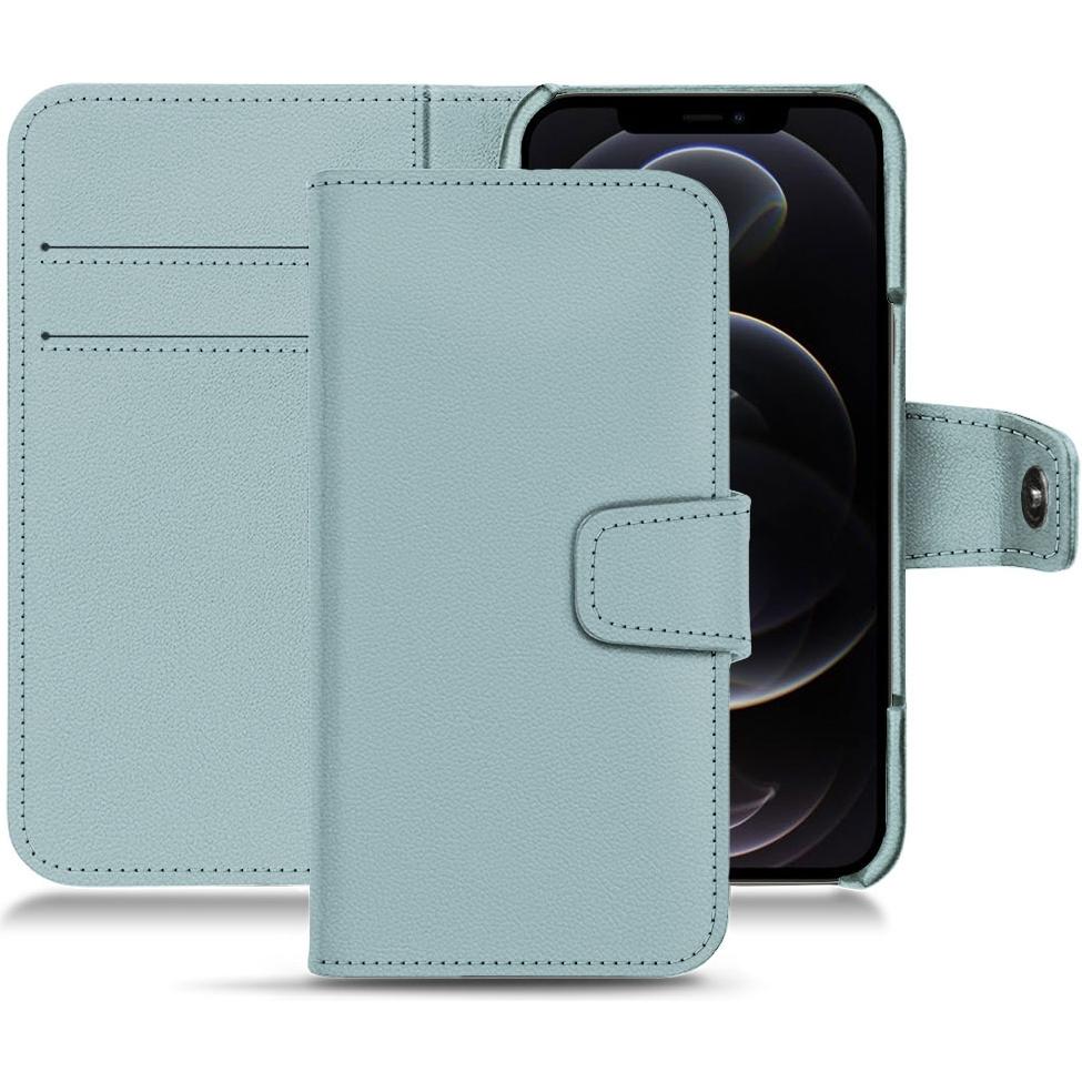 Noreve Lederschutzhülle Wallet (Apple iPhone 12 Pro Max), Smartphone Hülle, Blau