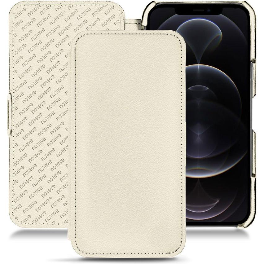 Noreve Lederschutzhülle horizontal (Apple iPhone 12 Pro Max), Smartphone Hülle, Weiss